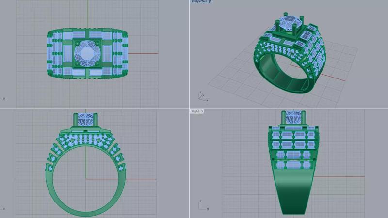 Ring Men Baguet Stone