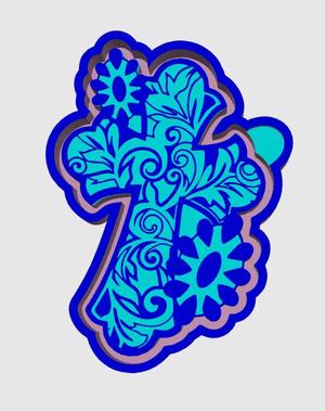 Tooled Cross & Conchos