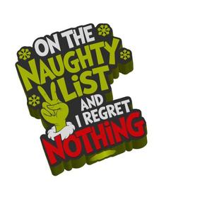 On Naughty List Topper 2 sizes 3MF File included