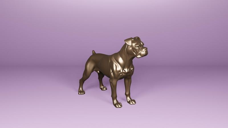3D Printable Boxer Dog STL Model – Custom Boxer Dog Figurine for 3D Printing