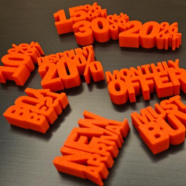 Discount Sign 10%, 15%, 20% & 30% Offer, New Arrival, Best Buy, Hot Selling