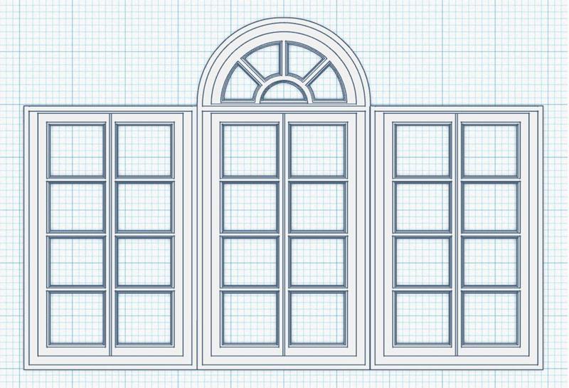 ARCHED WINDOW 1/12th DOLLHOUSE SCALE