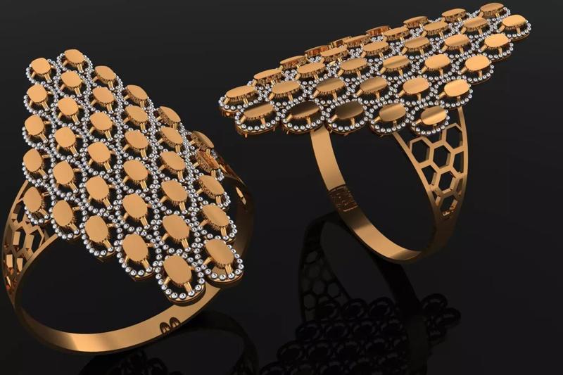 G1033 Marquise Cluster Ring 2gm