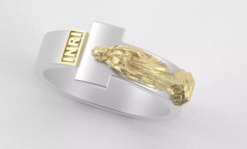 Lady of Lourdes Ring - The Lourdes Virgin Cross Ring