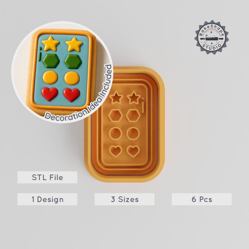 Cookie Cutter & Stamp Mold, Kitchen Tool Set, Food Shaper, Baking Mold, 3 Sizes, Perfect for Fondant