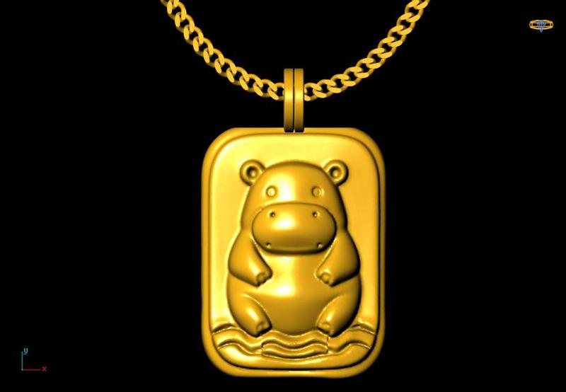 hippopotamus pendant charm
