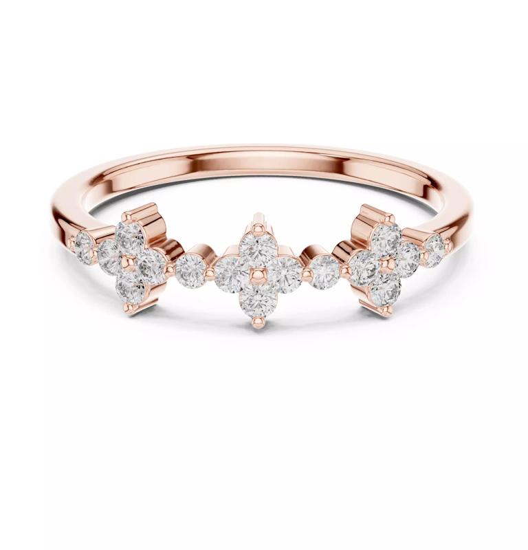 Round Cut Diamond Stackable Wedding Band 3DM STL Video