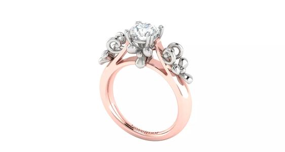 Rose gold -Diamond Ring- 3DM AND STL File  - DC LR-0819