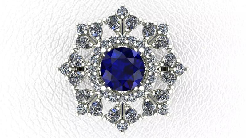 Round Sapphire Engagement ring 3d model 3D print model