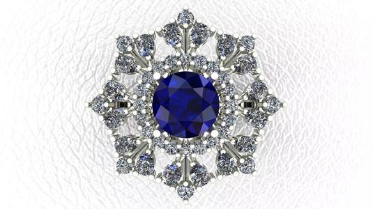 Round Sapphire Engagement ring 3d model 3D print model