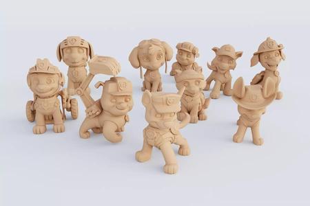 3D Printable Paw Patrol Figurine Set STL Format