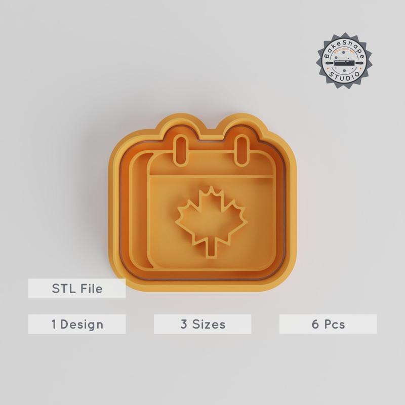 Calendar Shape Cutter & Stamp for Cookies, Fondant, Includes Small, Medium, Large Sizes, 6 Piece Set