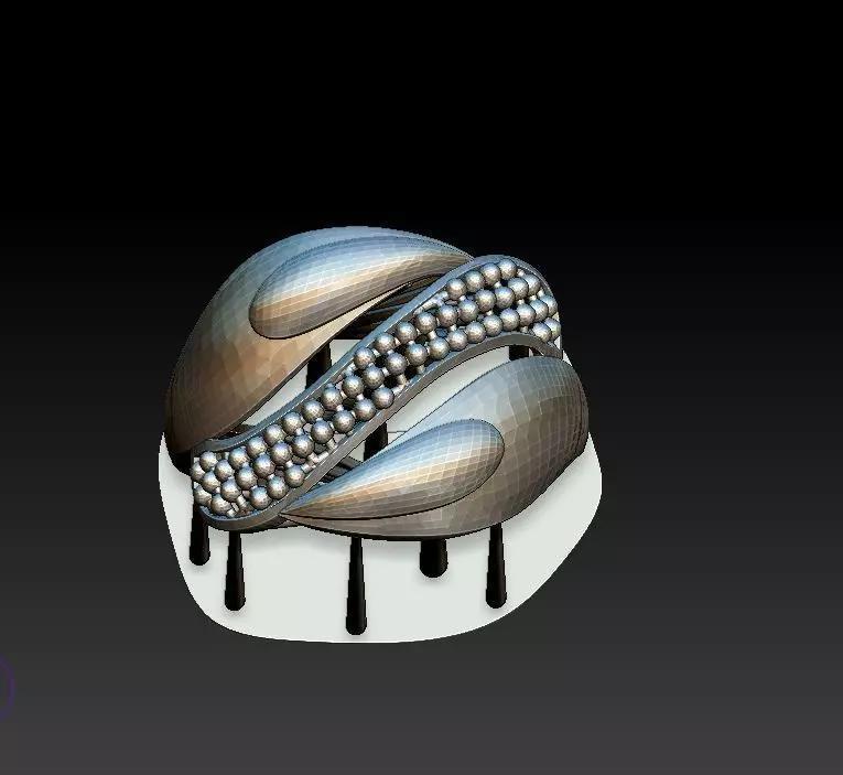 ring57 silver ring with diamonds