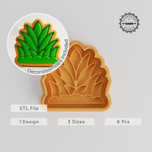 Grass Shape Cutter & Stamp Set, Cookie & Fondant Decor, S/M/L Sizes, Plant Garden Growth