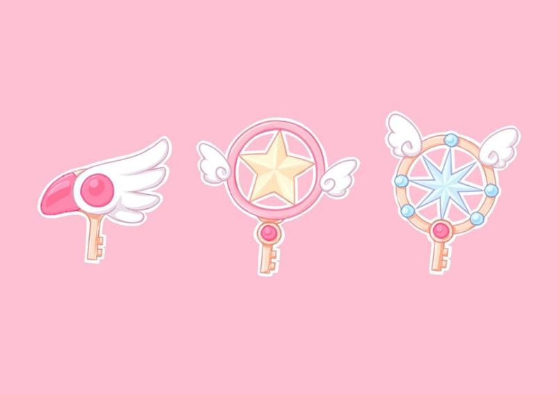 Sakura card hunter cookie cutter, sticks, keys