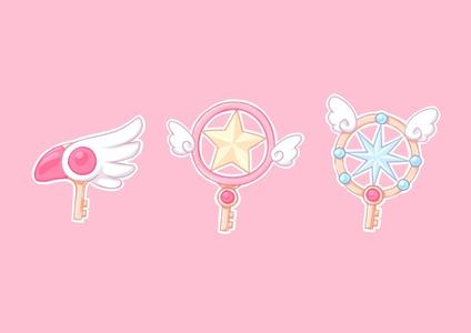 Sakura card hunter cookie cutter, sticks, keys