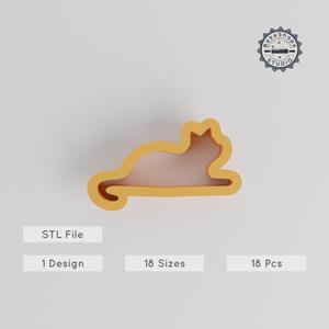 Cat Shape Cutter, Cookie & Fondant Clay Cutter, 18 Sizes, Animal Theme, Perfect for Baking & Crafts