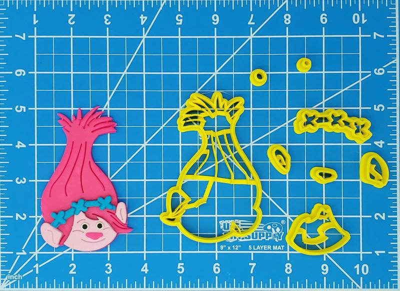 Trolls Poppy Multipiece Fondant Cookie Cutter Set Multiple Sizes