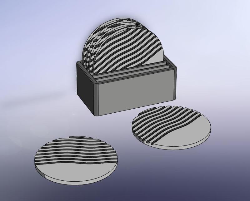 COASTER CUP HOLDER WAVE CIRCLE