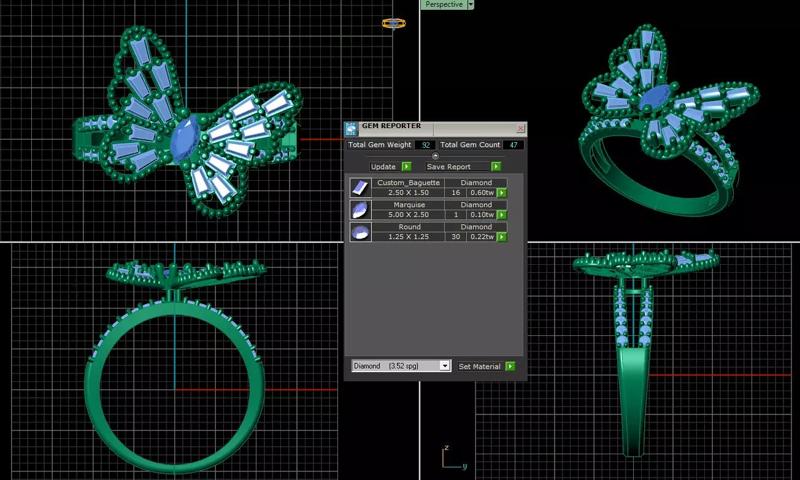 ring women 3d jewelry 3d daimond