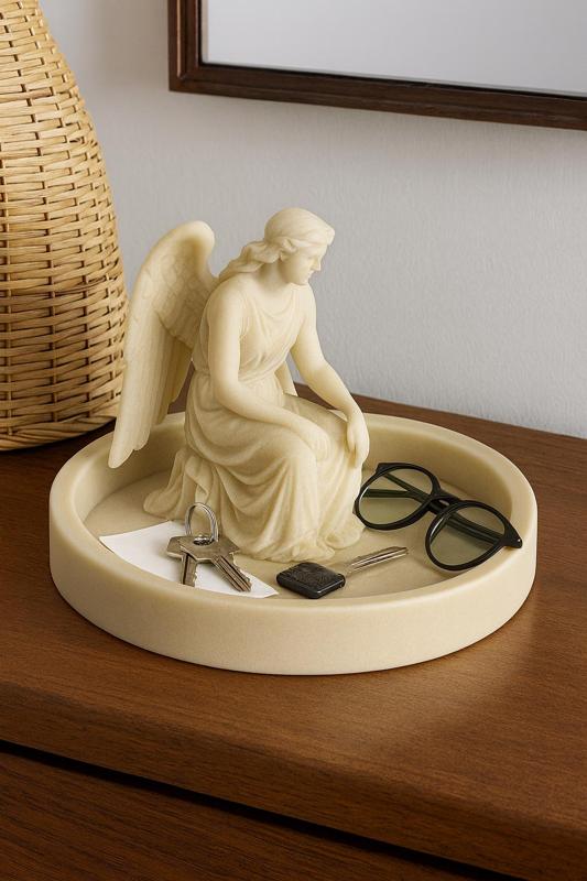 Low Poly Angel Wing Jewelry Dish – 3D Printable Decorative Tray