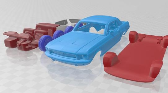 Ford Mustang Hardtop 1968 – STL Car Model with Separate Parts