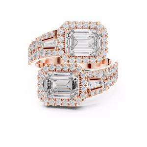 Bypass Shank Emerald Cut Diamond Engagement Ring 3DM STL Video