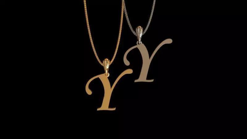 Letter Y NECKLACE pendant