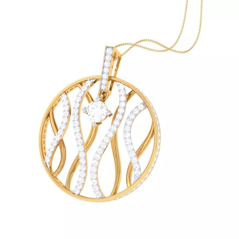 3D Printable Cad jewelry design of Lady diamond Pendant