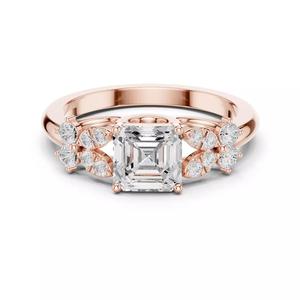 Asscher Cut Cluster Engagement Wedding Ring 3DM STL Video