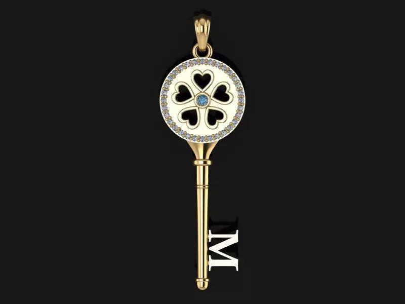 Key pendant letter M