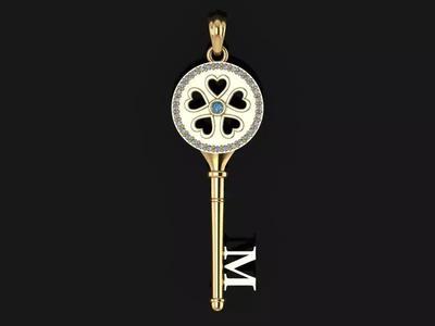 Key pendant letter M