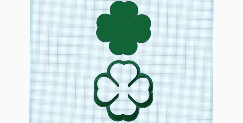 Love and Luck Symbol, clover cutter, Shamrocks, four leaf cutter, St. Patricks Day stamp, Cookie cutter, Polymer Clay Cutter, earrings