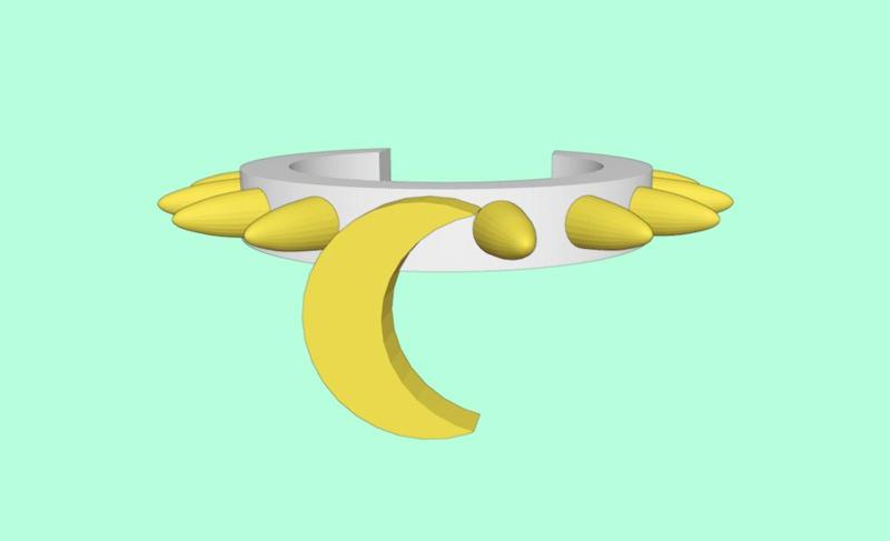 Necklace 4 - Spikes Moon 1 pendant for LPS petshop