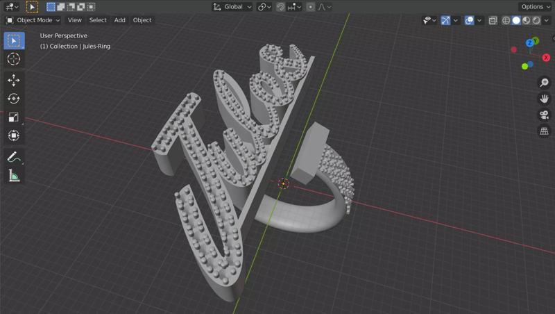 Name Ring Hip Hop Diamonds