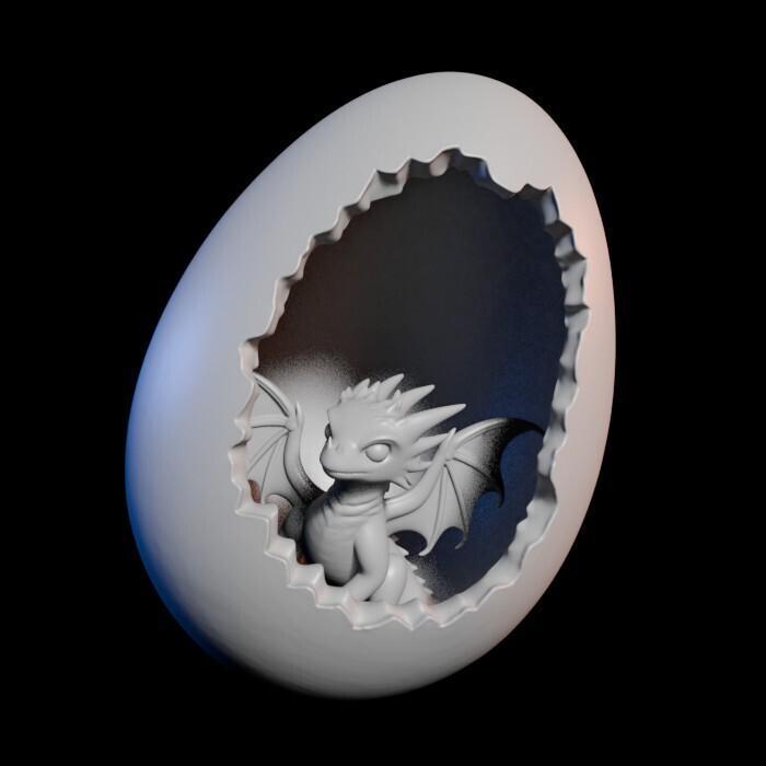 Dragon Egg with Mythical Creature