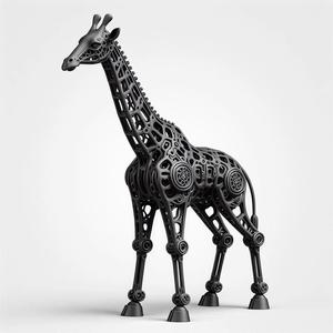 Robotic Giraffe 3D Print – Futuristic Mechanical Animal Model
