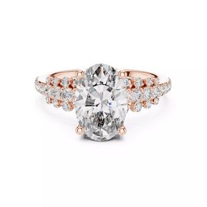 Oval and Round Cut Cluster Diamond Engagement Ring 3DM STL Video
