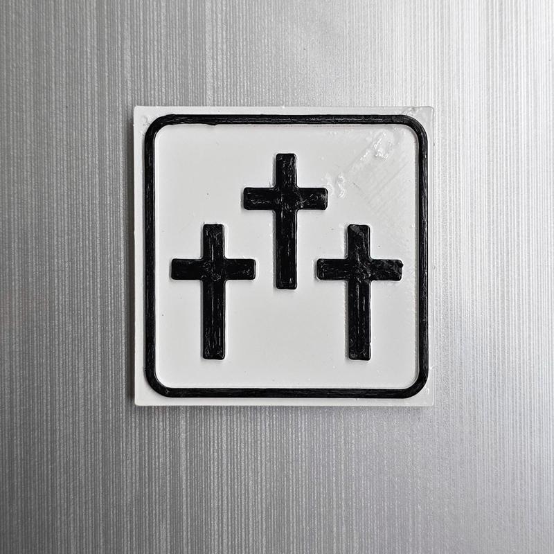 ⚰️ Cemetery Road Sign – Italian Traffic Magnet 🧲