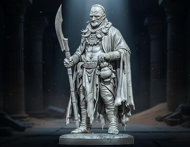 Elder Shaman Warrior with Lantern – Highly Detailed 3D Printable Model