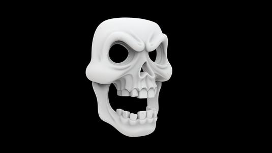 Cartoon Skull Mask 3D Printable Halloween Prop