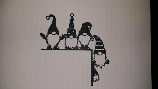 Gnomes Xmas Door corner ornament
