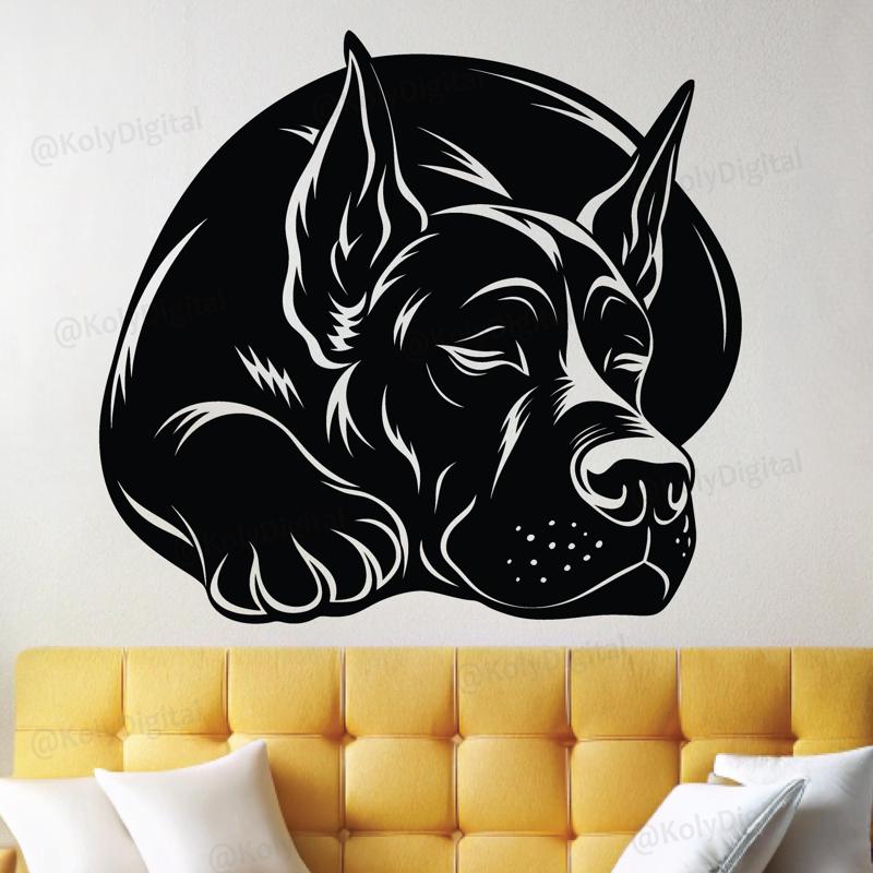 Great Dane sleeping dog wall art