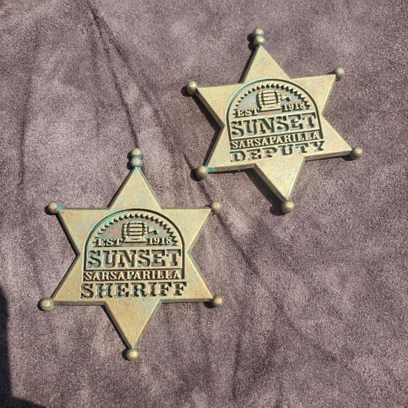 Sunset Sarsaparilla Deputy and Sheriff Badge STLs