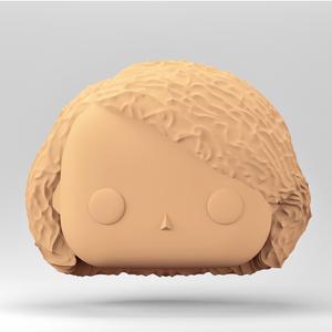 A female head in a POP style. Curly hair. WH_9-5