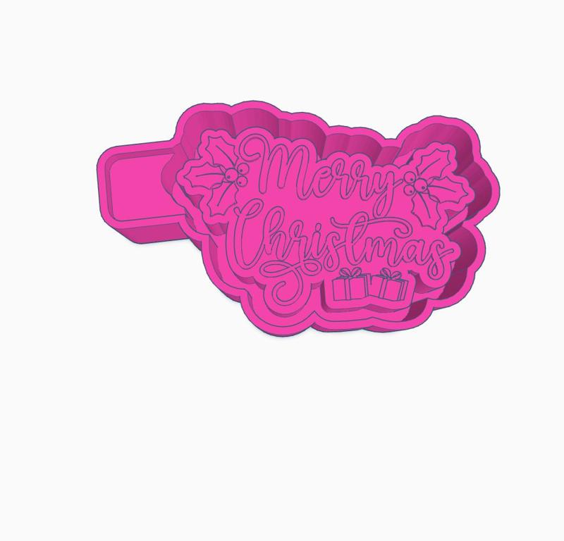 Merry Christmas Mistletoe Mold Housing STL