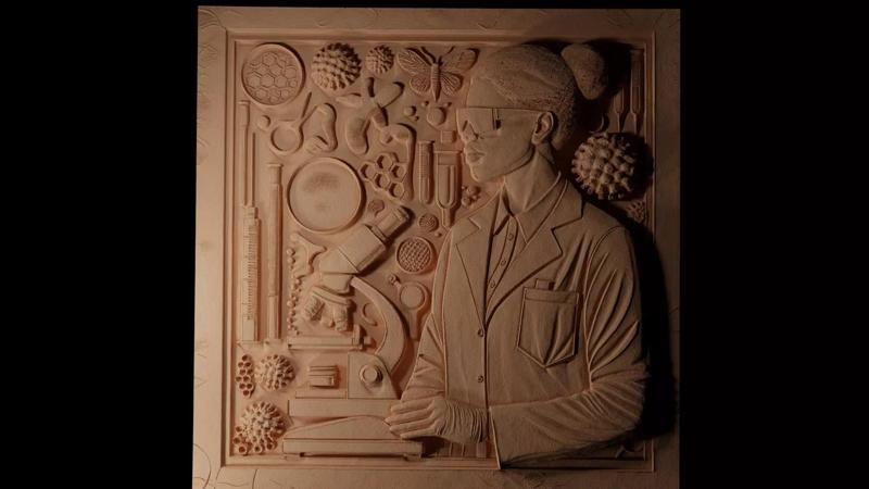 Microbiologist CNC 3d Print High Relief Sand Casting