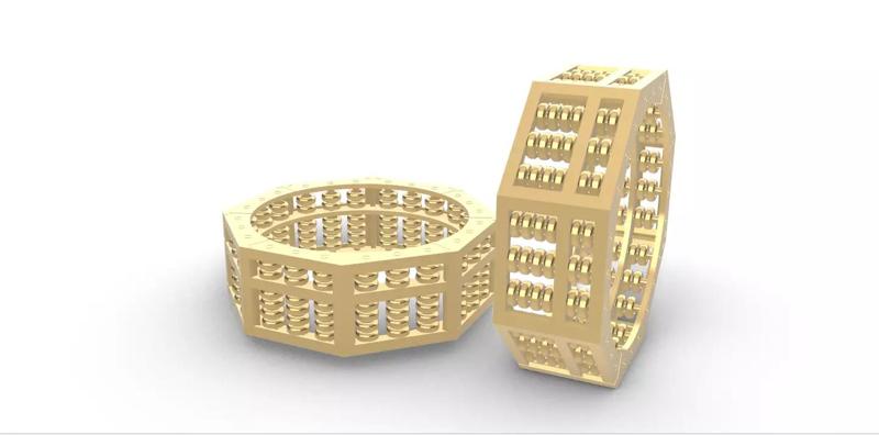 0270 Octagon Abacus Ring