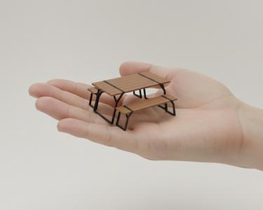 1/12 Scale Miniature Picnic Table Set