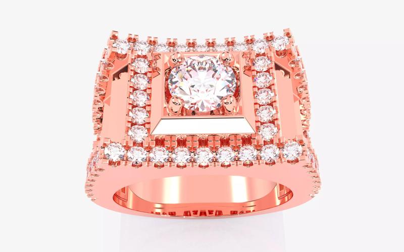 Mens Solitaire Ring 3dm stl renders details